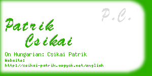 patrik csikai business card